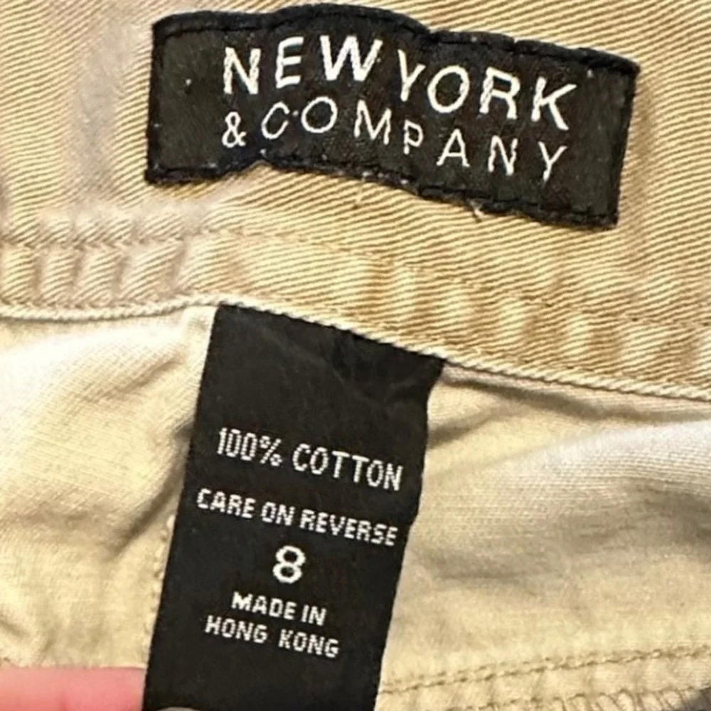 New York‎ & Company Y2K Khaki Cargo Pants Women's Size 8